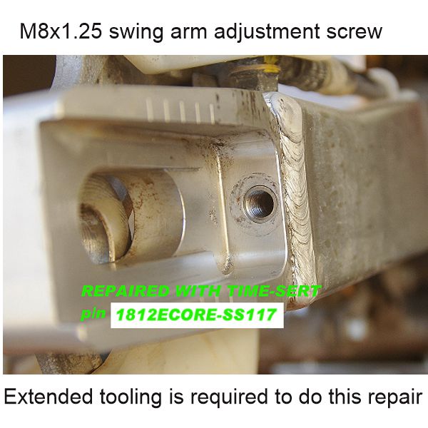 M8x1.25 Motorcycle Swing arm adjustment screw repair kit P/n 1812ECORE-SS117