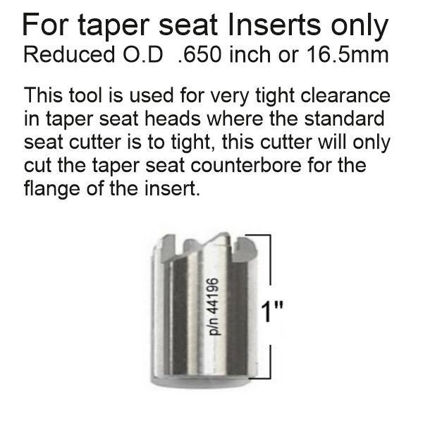 Special M14x1.25 Taper Seat Cutter Short p/n 44196